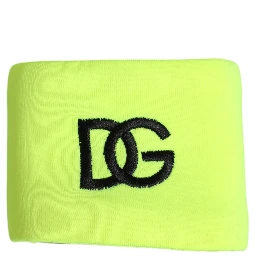 Yellow Green Silk DG Logo Men Wristband