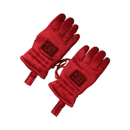 Red Viscose Motorcycle Biker Mitten Gloves