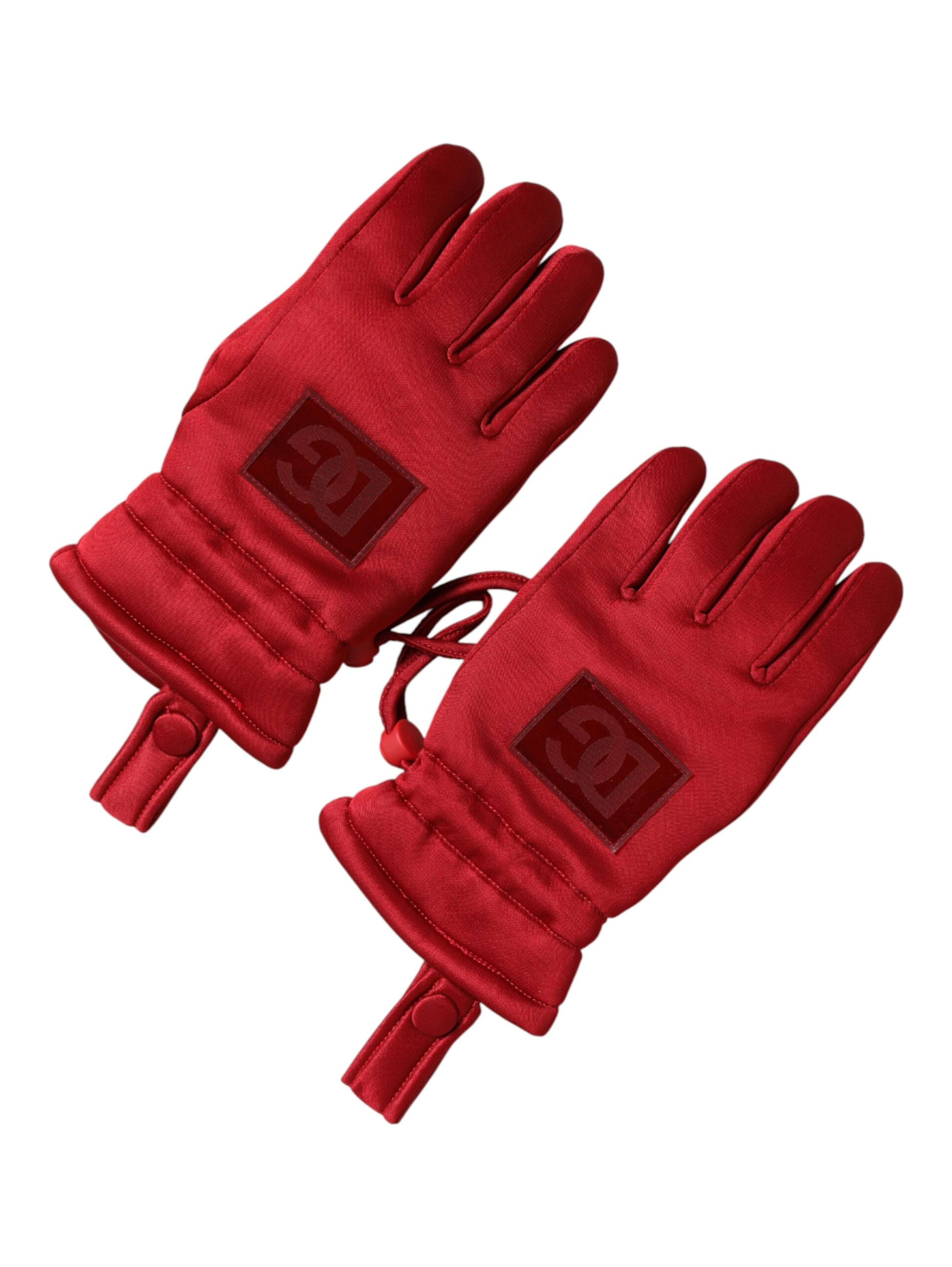 Red Viscose Motorcycle Biker Mitten Gloves
