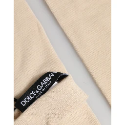 Beige Wool Fingerless Elbow Length Women Gloves