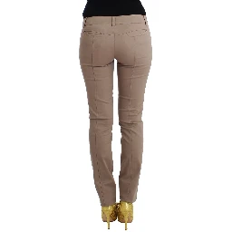 Beige Dress Skinny Slim Straight Chinos Pants