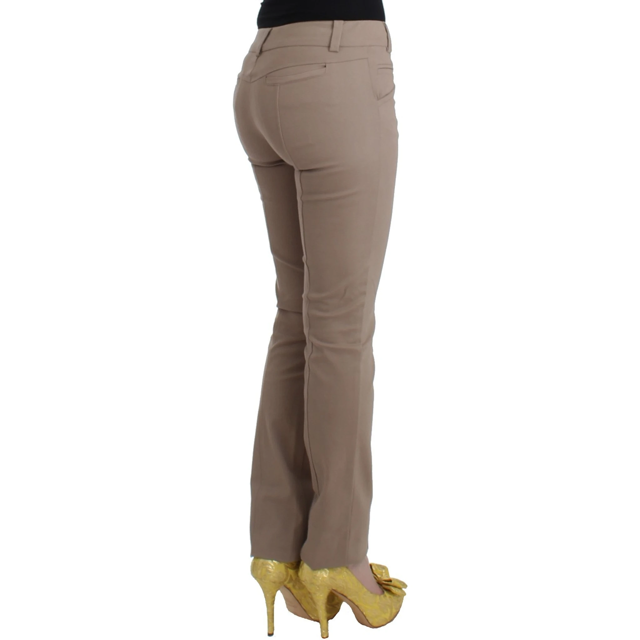 Beige Dress Skinny Slim Straight Chinos Pants