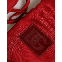 Red Viscose Motorcycle Biker Mitten Gloves