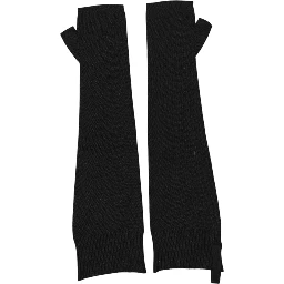 Black Virgin Wool Knitted Fingerless Men Gloves