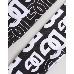 Black White DG Logo Elbow Length Mitten Gloves