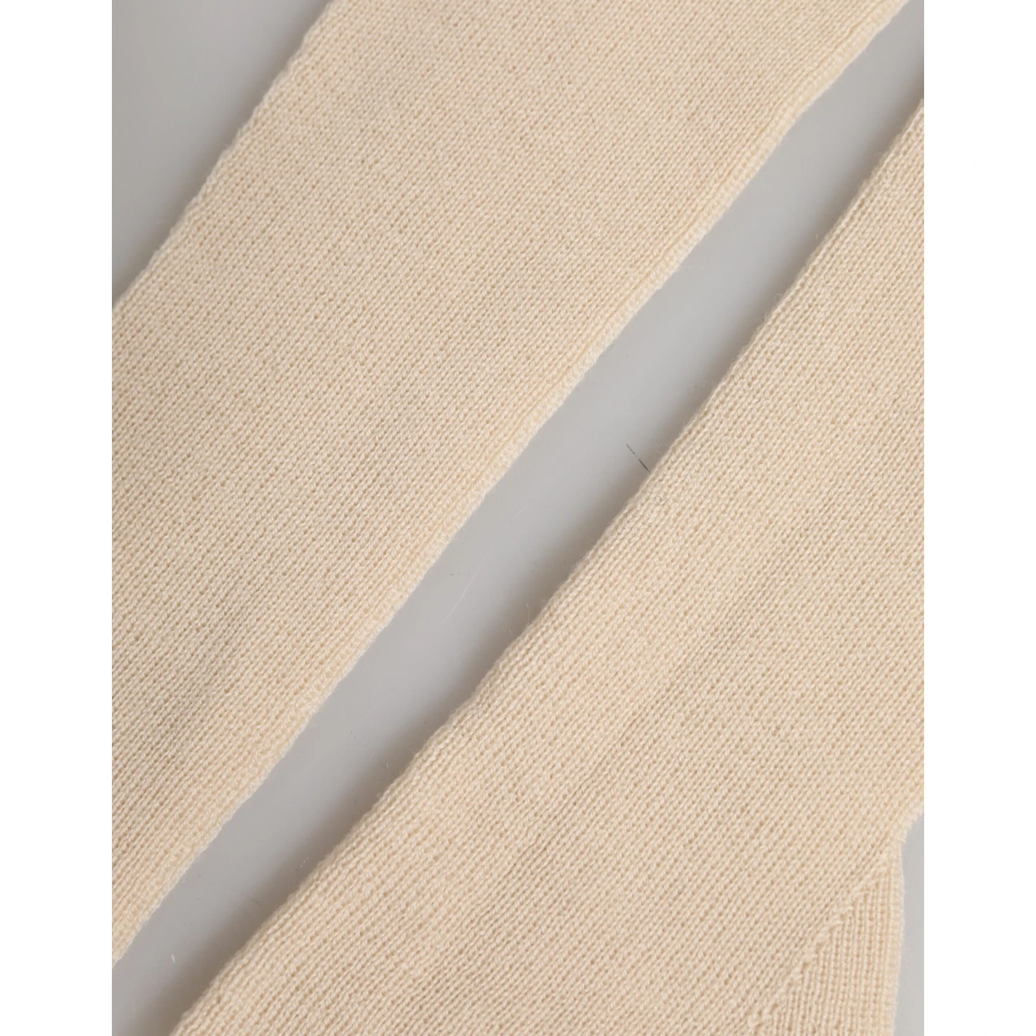 Beige Wool Fingerless Elbow Length Women Gloves