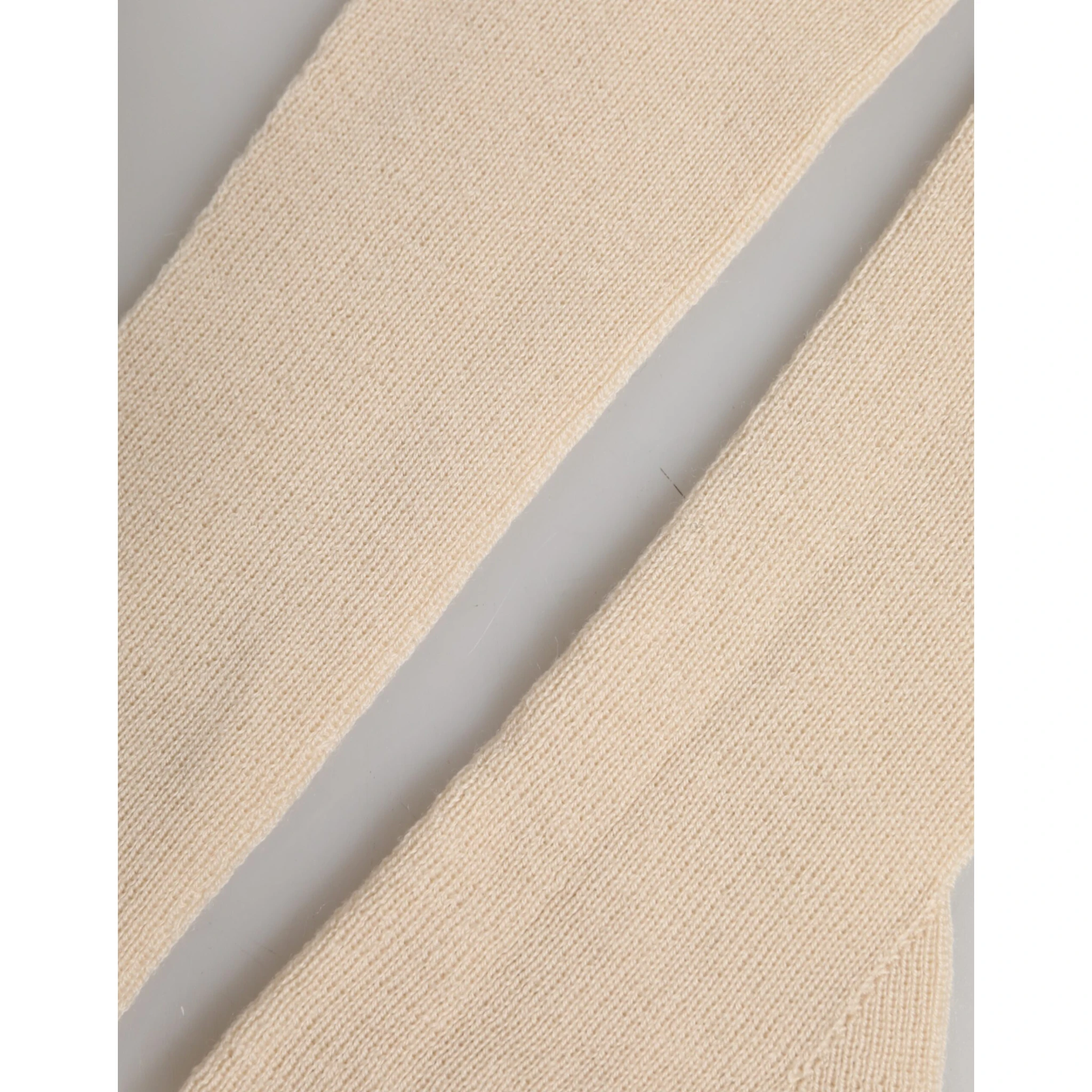 Beige Wool Fingerless Elbow Length Women Gloves