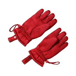 Red Viscose Motorcycle Biker Mitten Gloves