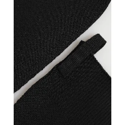 Black Virgin Wool Knitted Fingerless Men Gloves