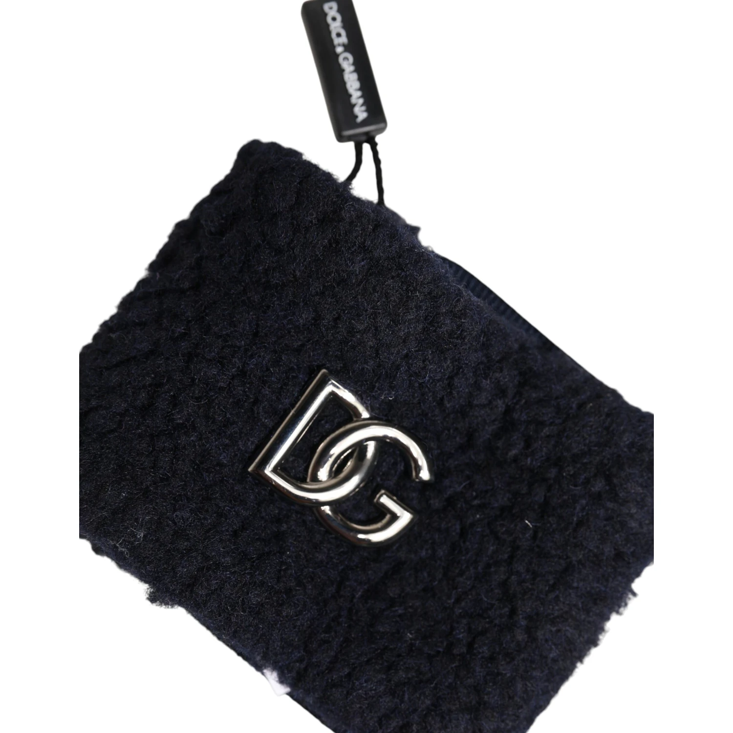 Black Polyester Logo Plaque Men One Size Wristband