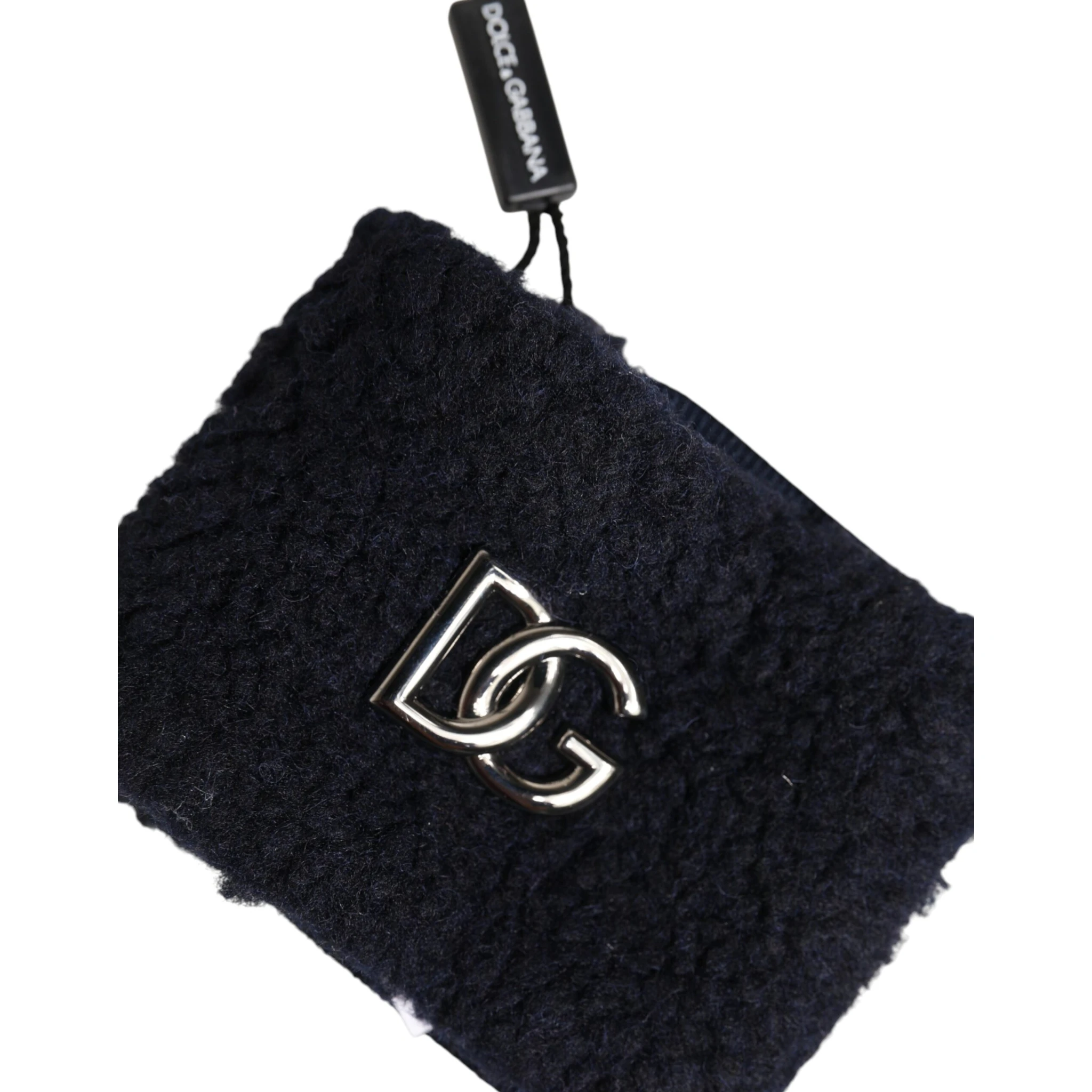 Black Polyester Logo Plaque Men One Size Wristband