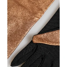 Brown Black Wool Elbow Length Mitten Men Gloves