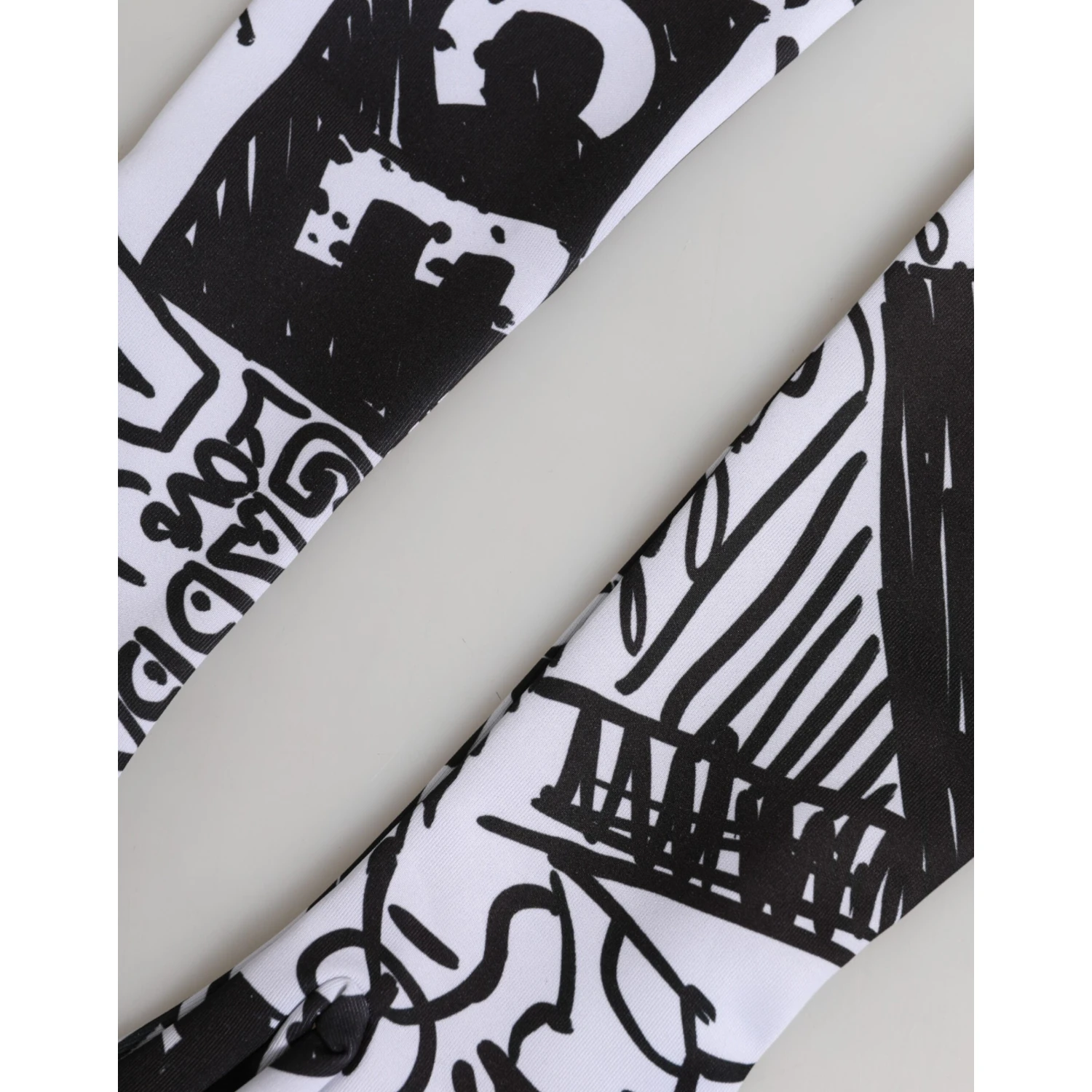 Gloves Black White DG Logo Elbow Length Mitten