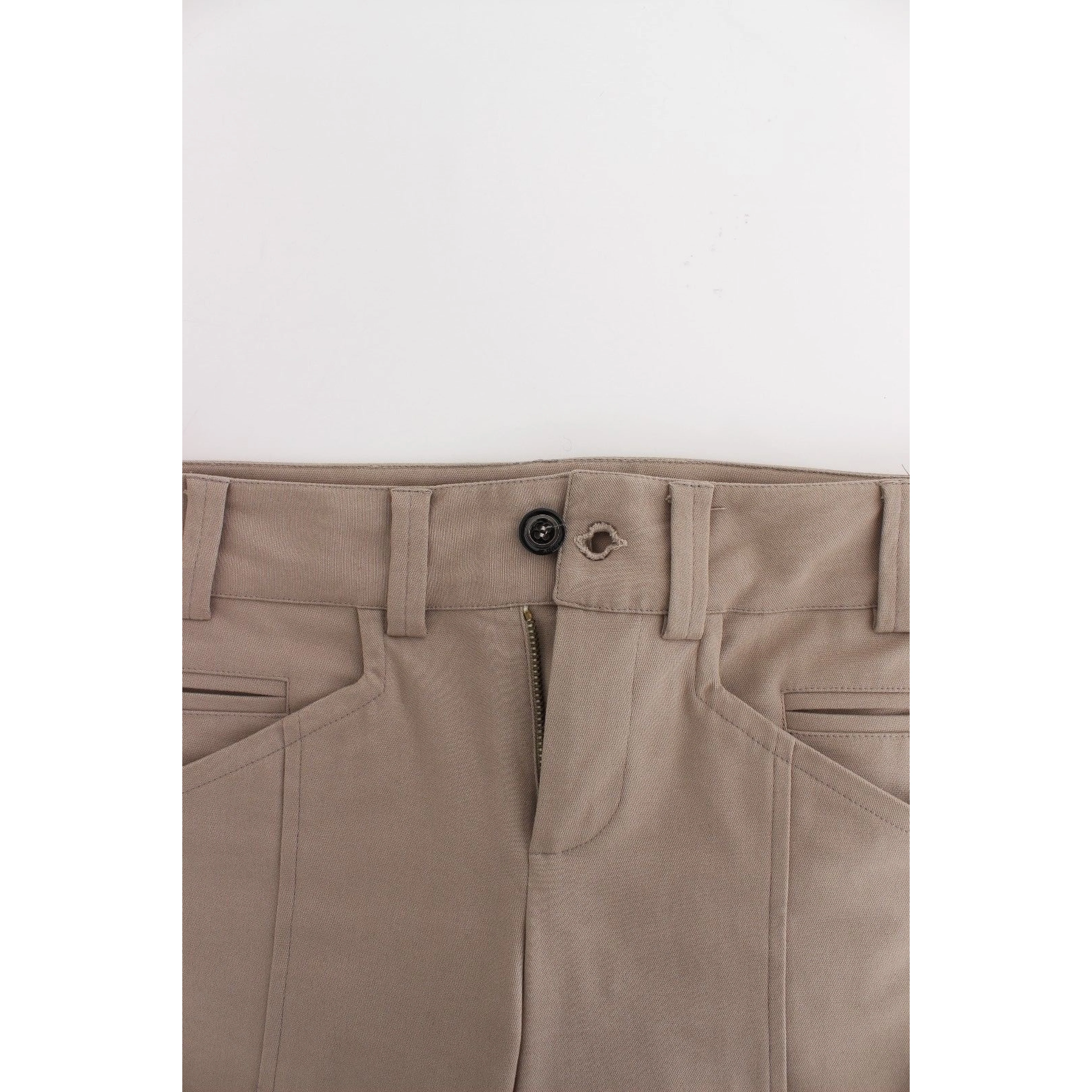 Beige Dress Skinny Slim Straight Chinos Pants