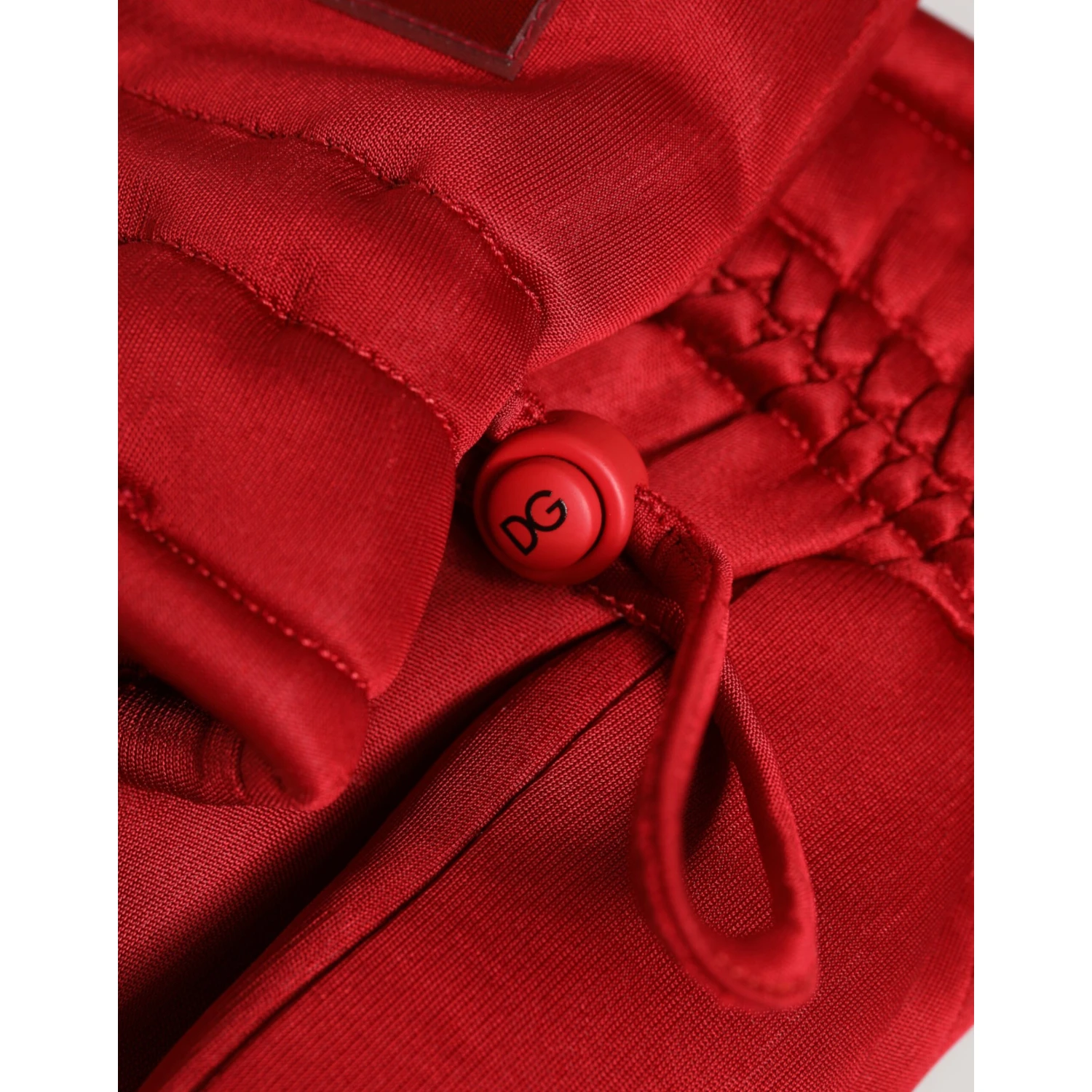 Red Viscose Motorcycle Biker Mitten Gloves