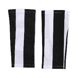 Black White Nylon Fingerless Wrist Length Gloves