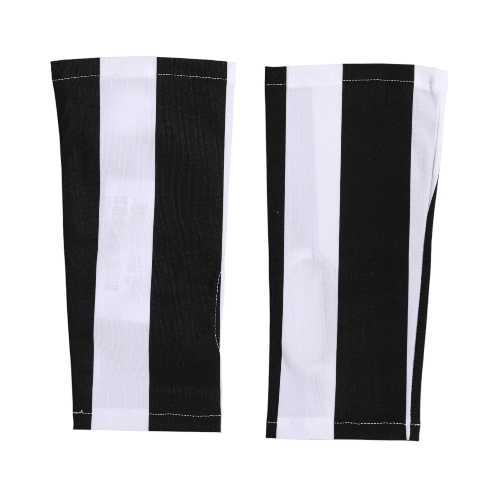 Black White Nylon Fingerless Wrist Length Gloves