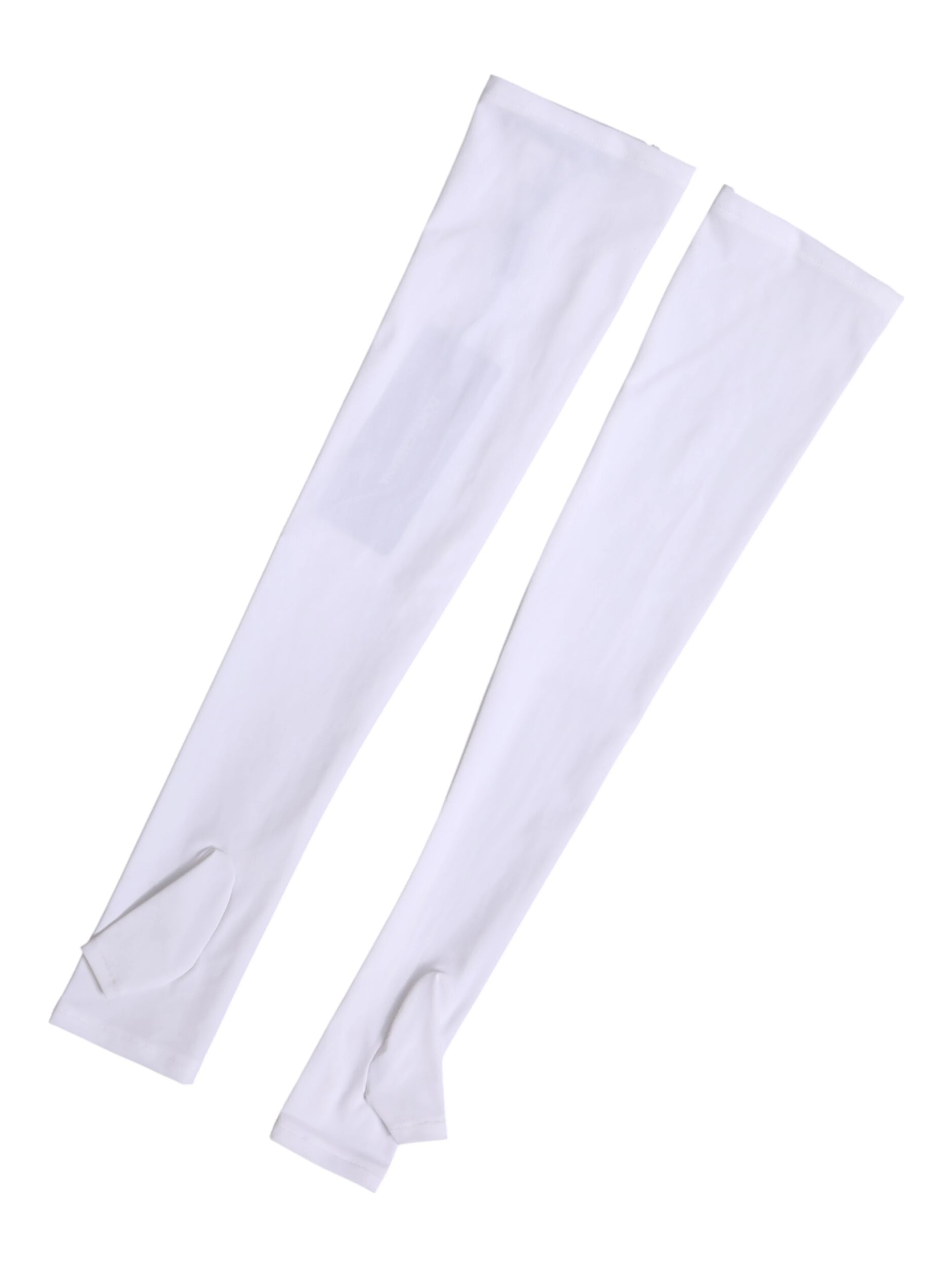 White Nylon Fingerless Elbow Length Women Gloves