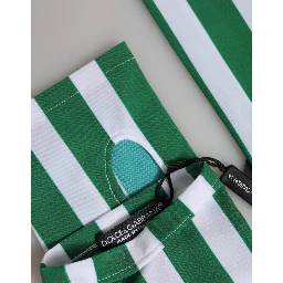 Green White Nylon Fingerless Wrist Length Gloves