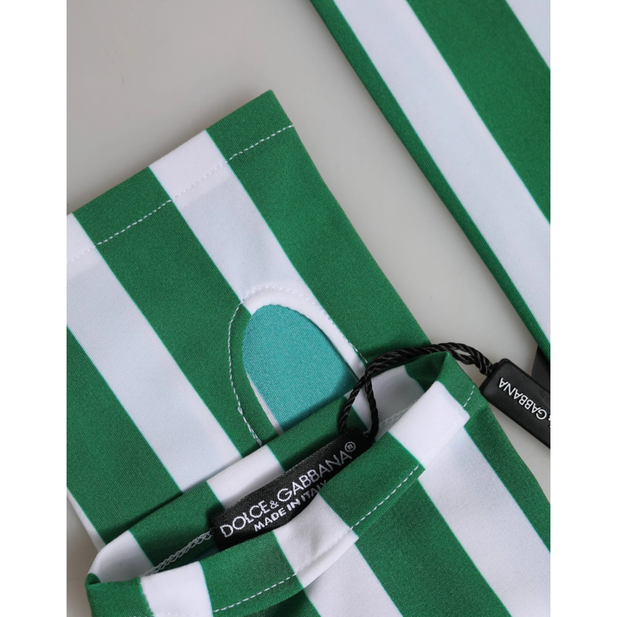 Green White Nylon Fingerless Wrist Length Gloves