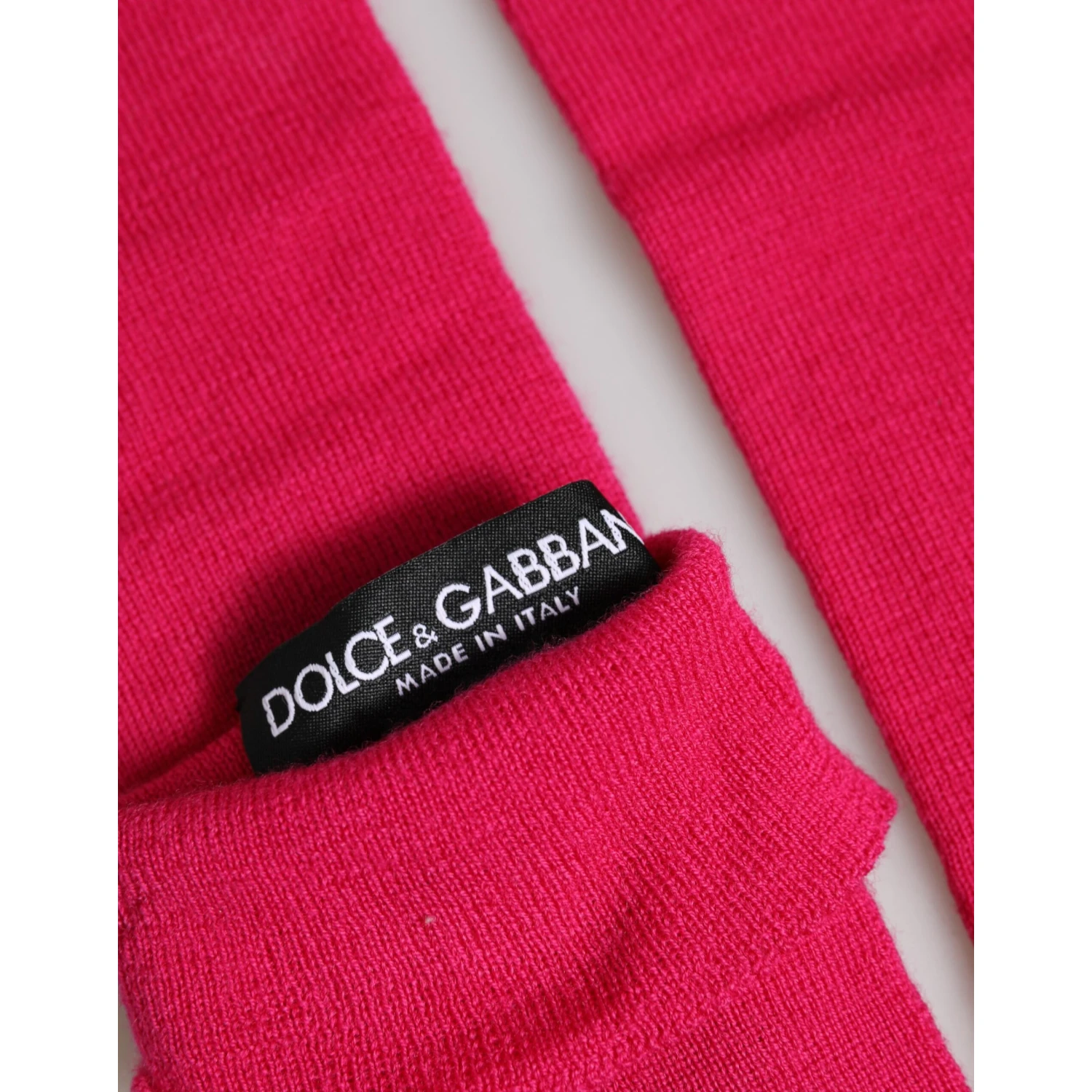 Pink Wool Fingerless Elbow Length Mitten Gloves