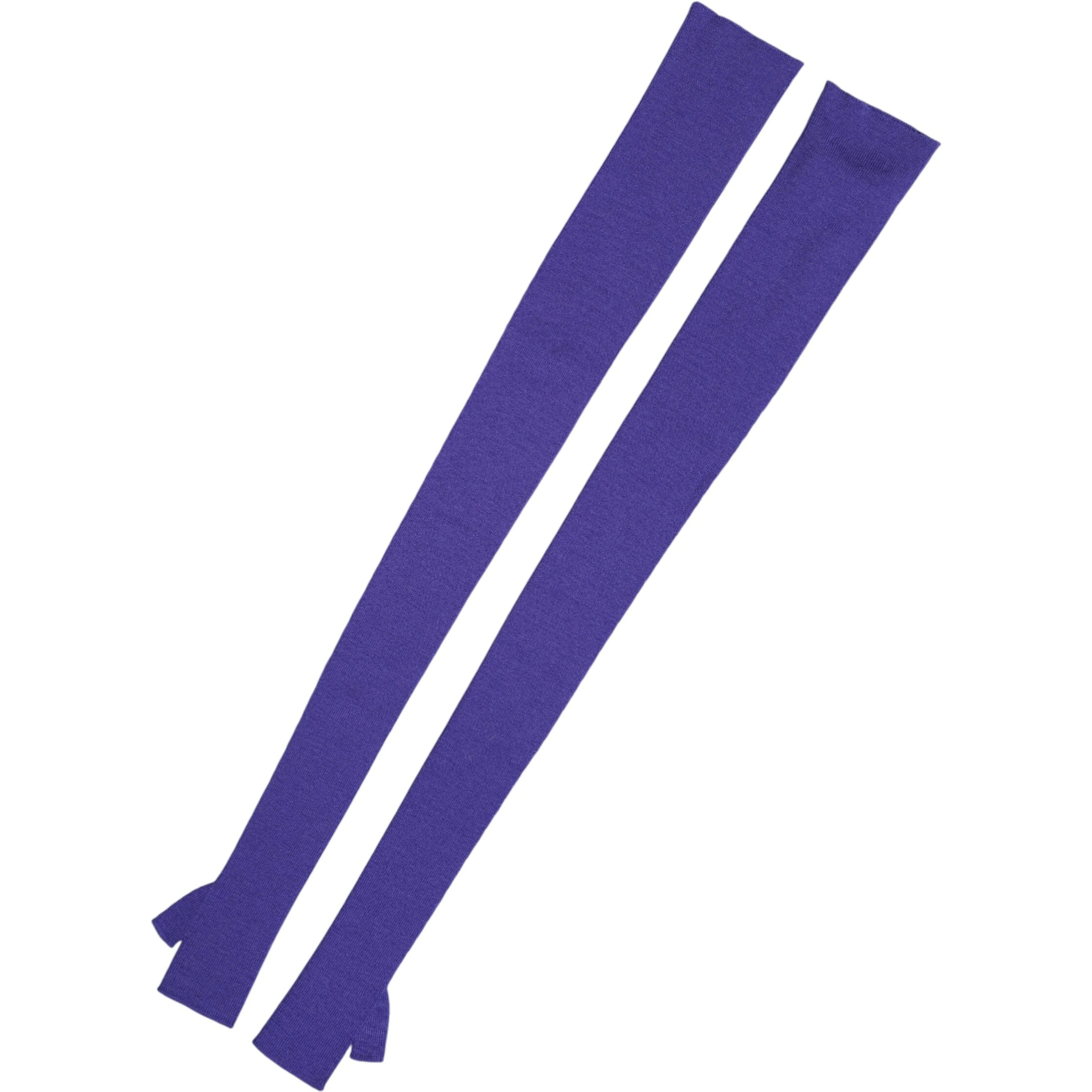 Violet Wool Fingerless Elbow Length Mitten Gloves