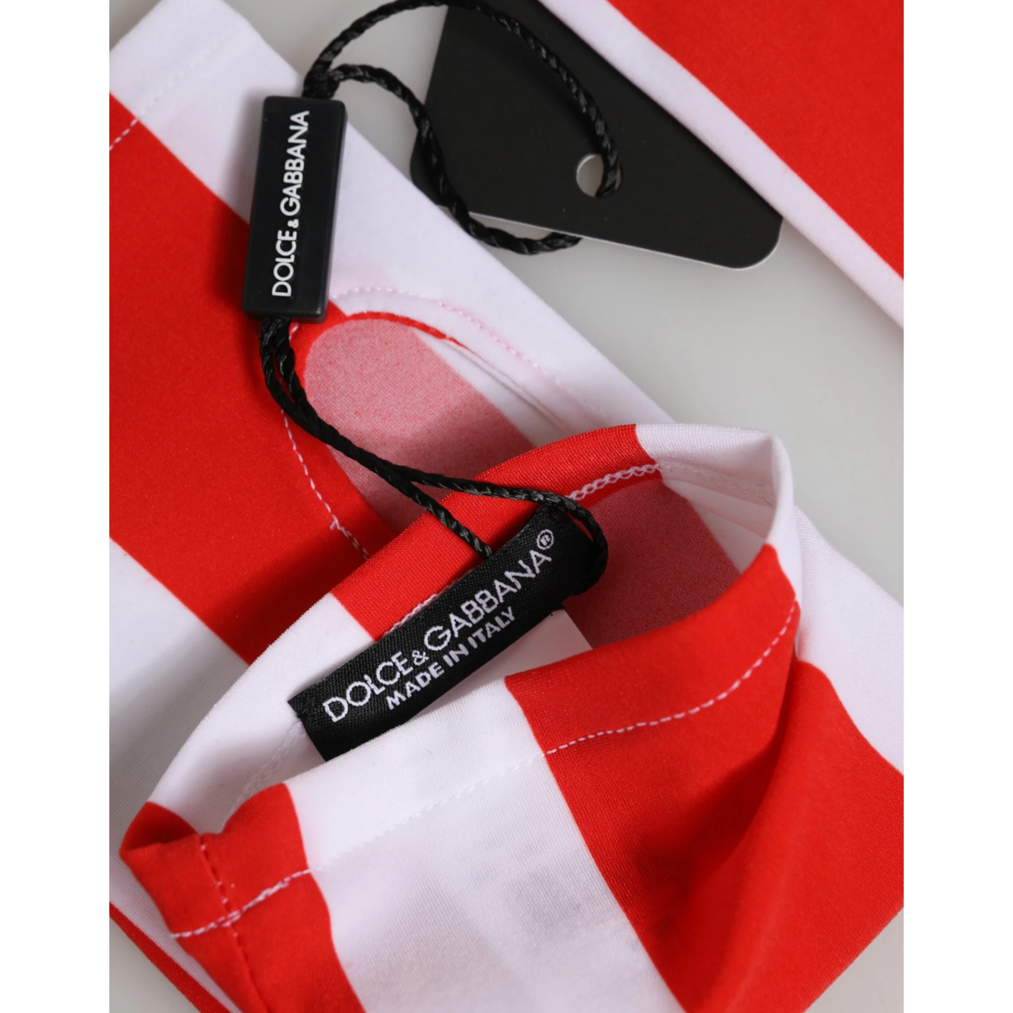 Red White Nylon Fingerless Wrist Length Gloves