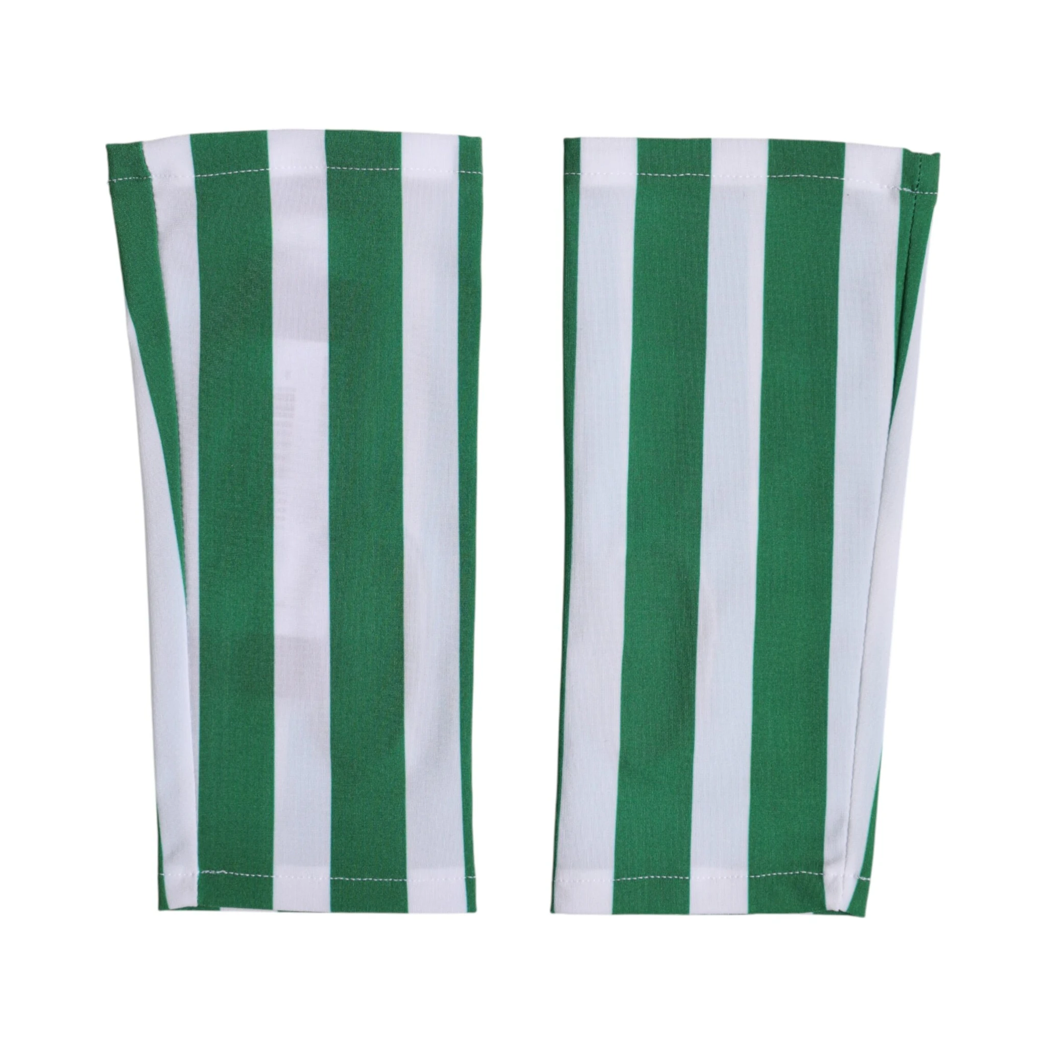 Green White Nylon Fingerless Wrist Length Gloves