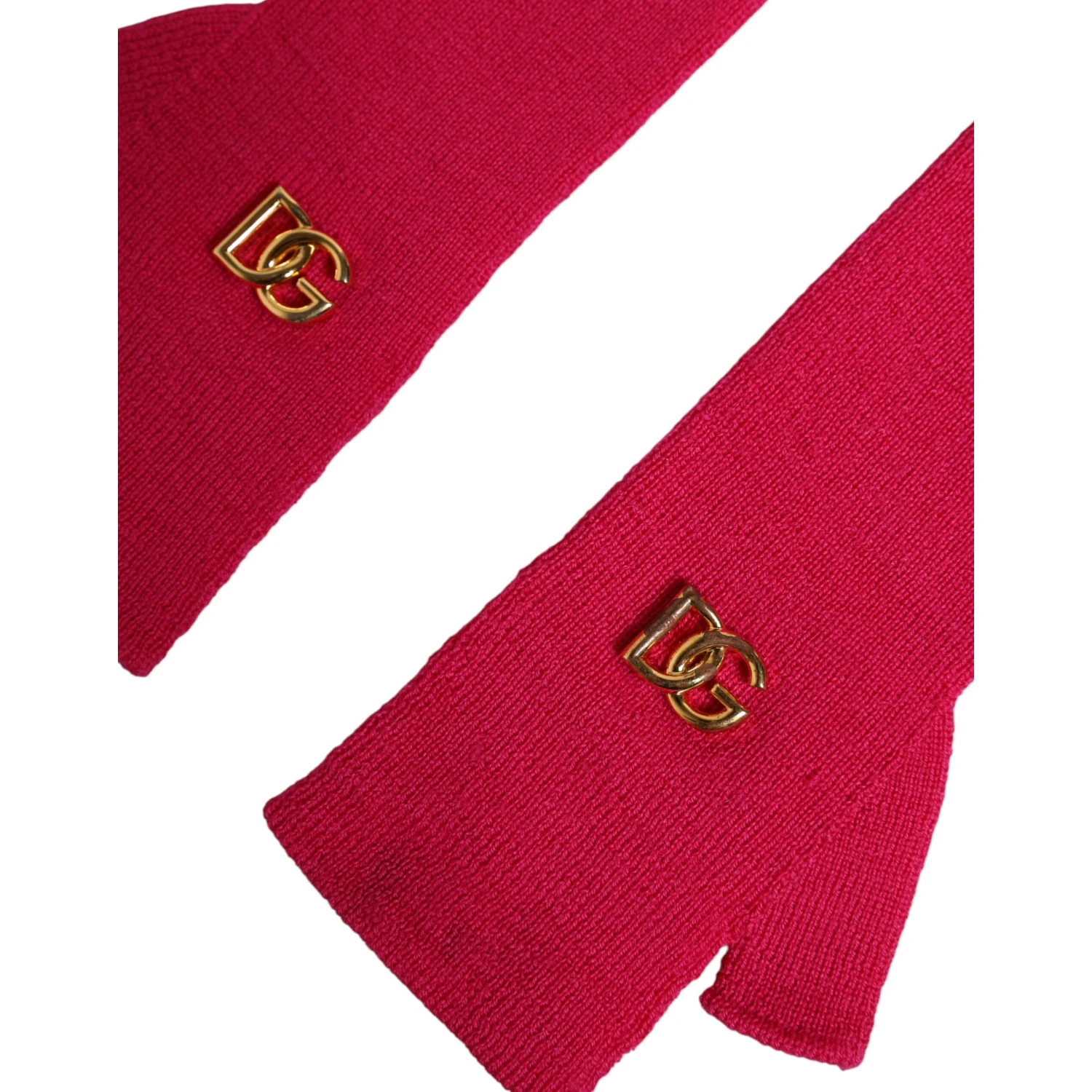 Pink Wool Fingerless Elbow Length Mitten Gloves