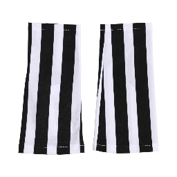 Black White Nylon Fingerless Wrist Length Gloves