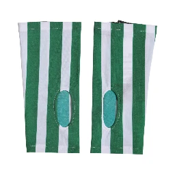 Green White Nylon Fingerless Wrist Length Gloves