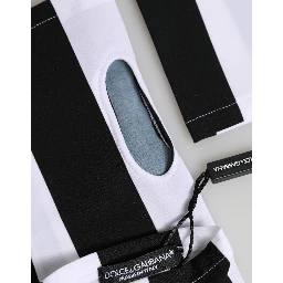 Black White Nylon Fingerless Wrist Length Gloves