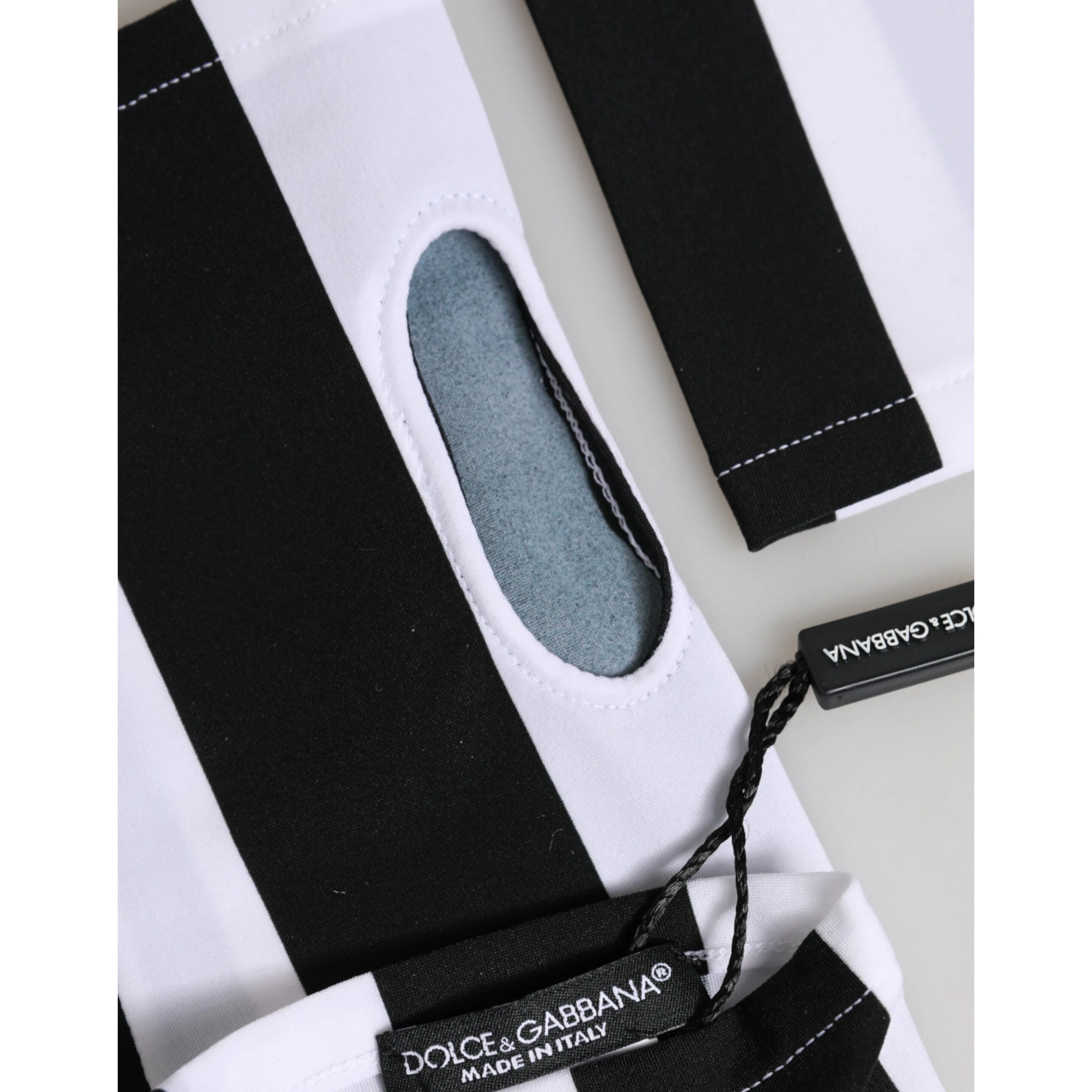 Black White Nylon Fingerless Wrist Length Gloves
