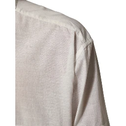 White Cotton Floral Print Button Down Shirt