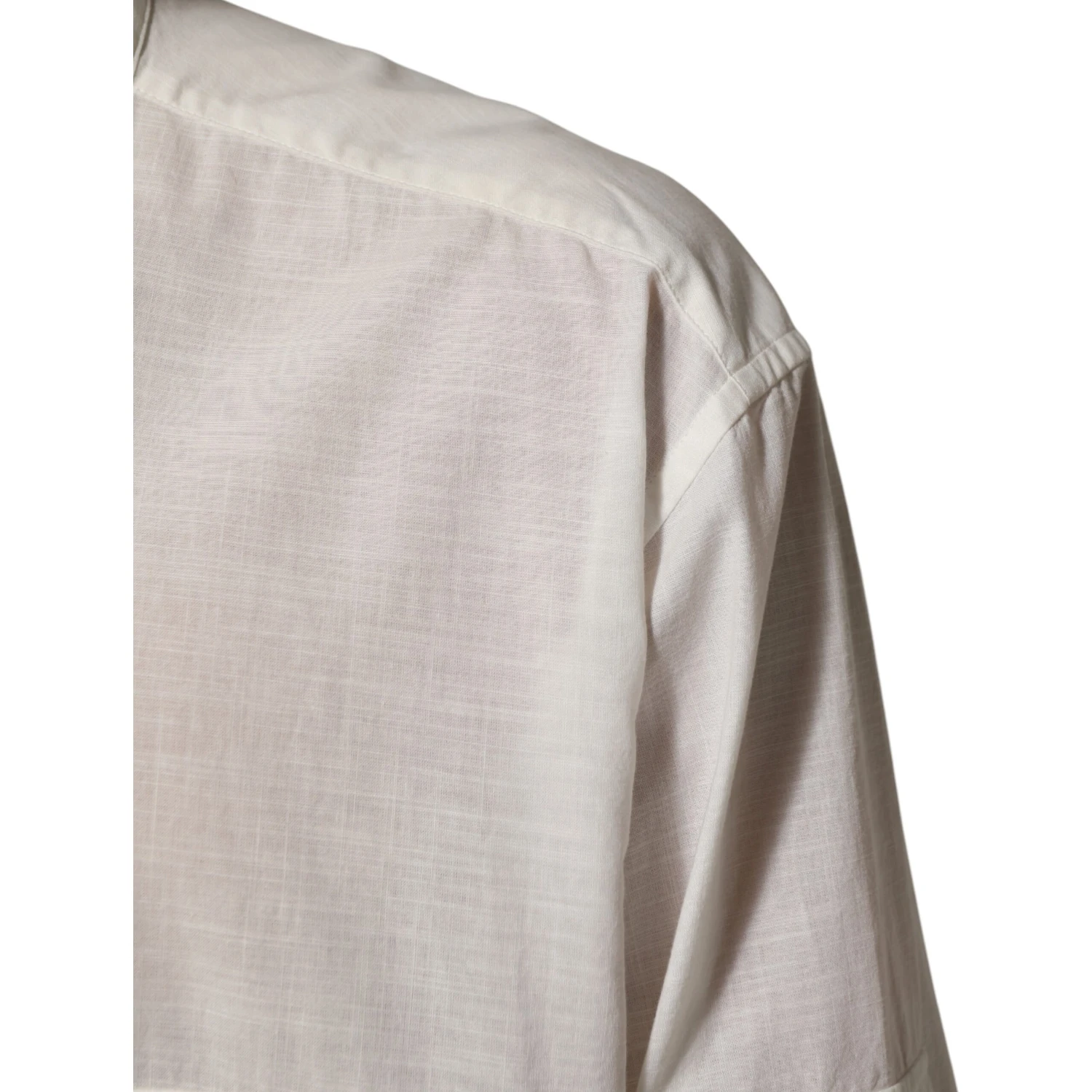 White Cotton Floral Print Button Down Shirt
