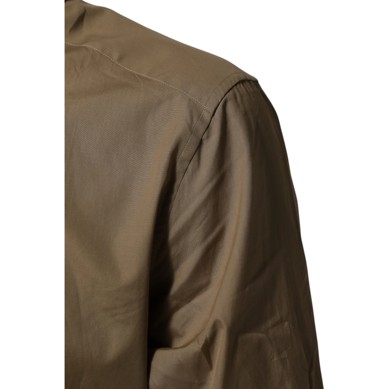 Brown Cotton Collared Men GOLD Dress Shirt
