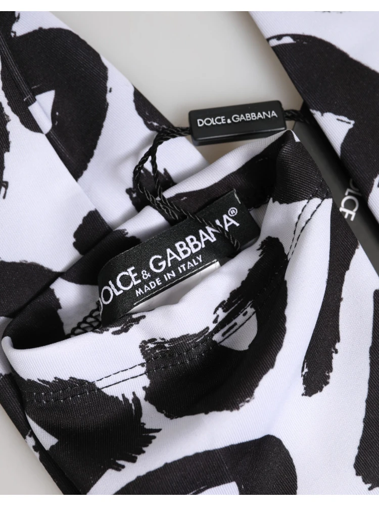 Black White DG Logo Elbow Length Mitten Gloves alternative