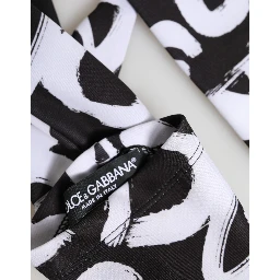 Black White DG Logo Elbow Length Mitten Gloves