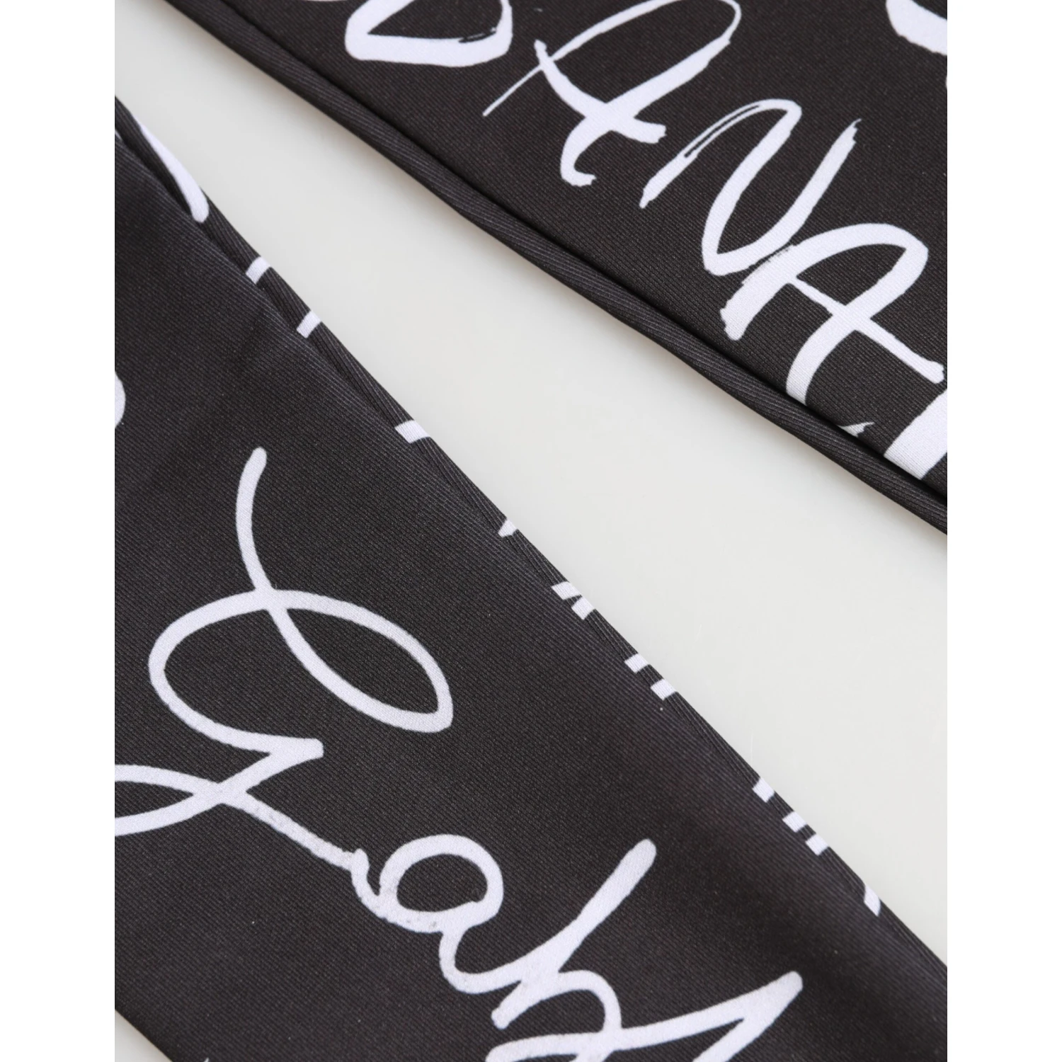 Black White DG Logo Elbow Length Mitten Gloves