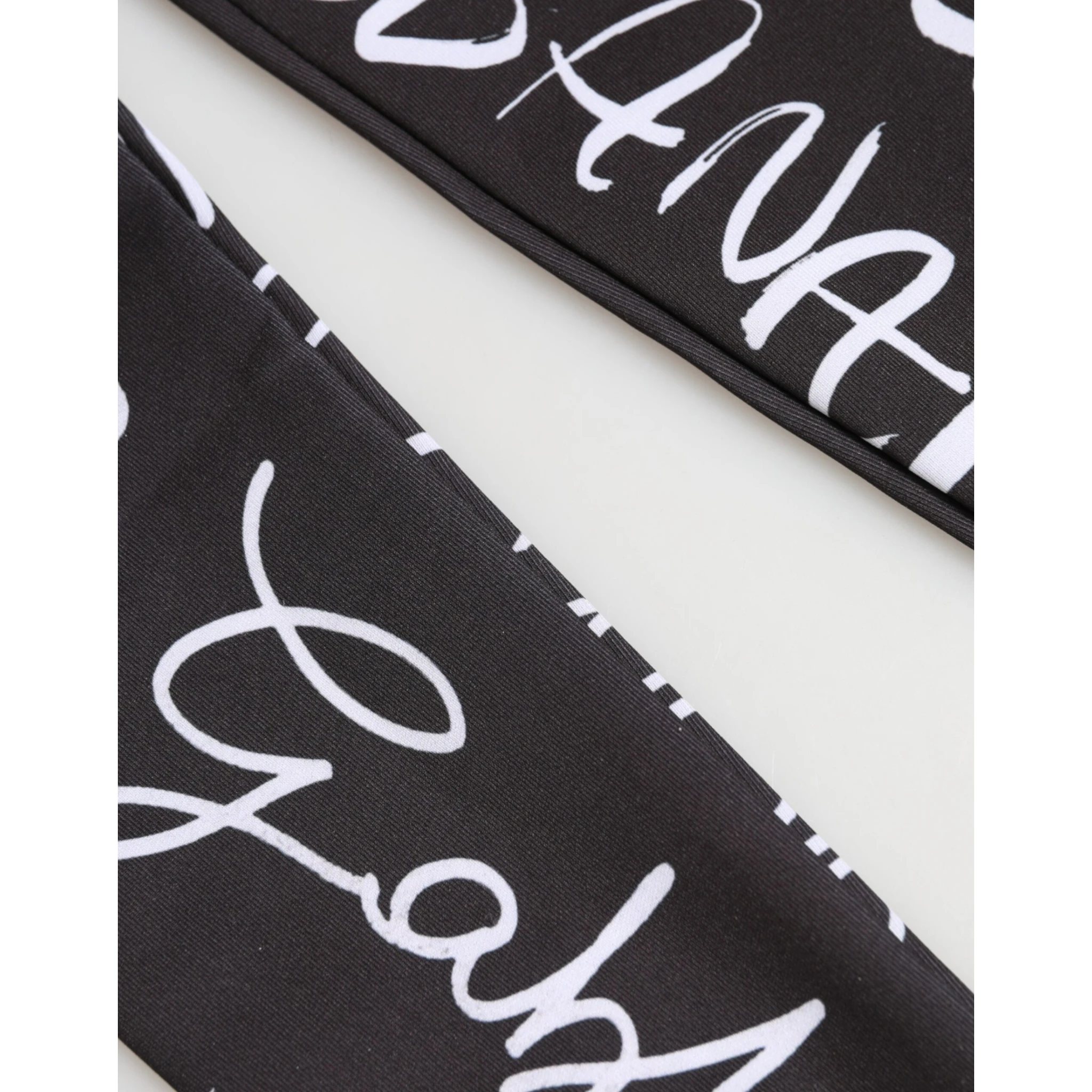 Black White DG Logo Elbow Length Mitten Gloves