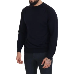 Black Wool Crewneck Pullover Sweatshirt Sweater