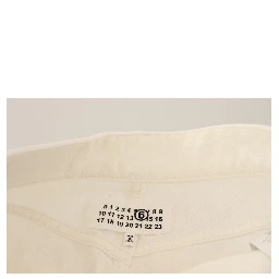 White Mid Waist Knee Length Bermuda Shorts