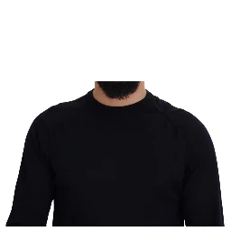 Black Wool Crewneck Pullover Sweatshirt Sweater