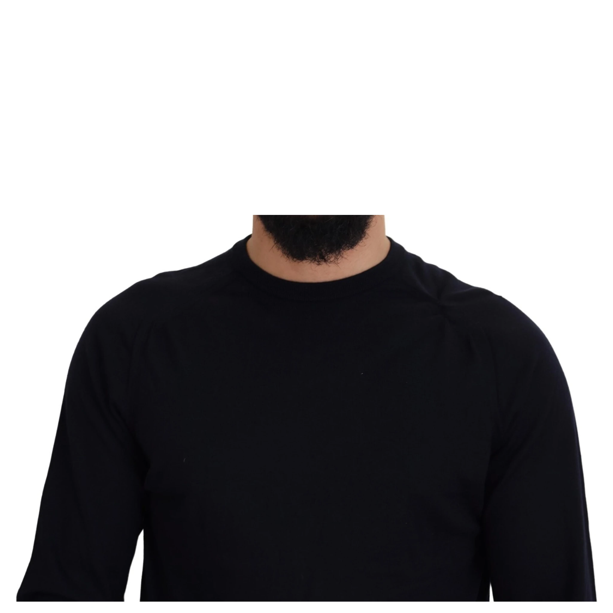Black Wool Crewneck Pullover Sweatshirt Sweater