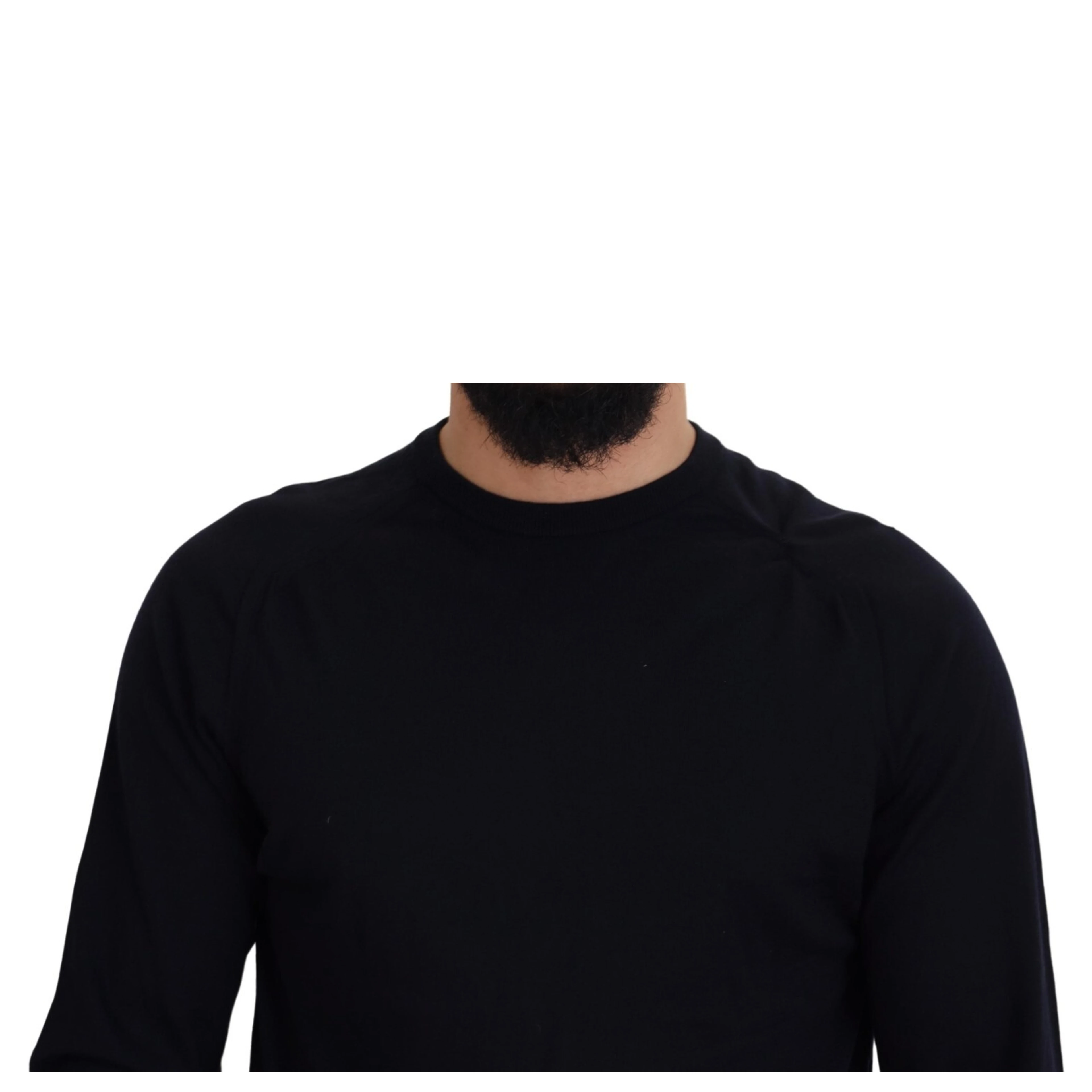 Black Wool Crewneck Pullover Sweatshirt Sweater