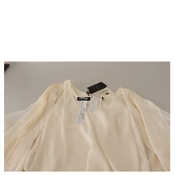 Off White Tank Lace Trim Cardigan Women Blouse Tops