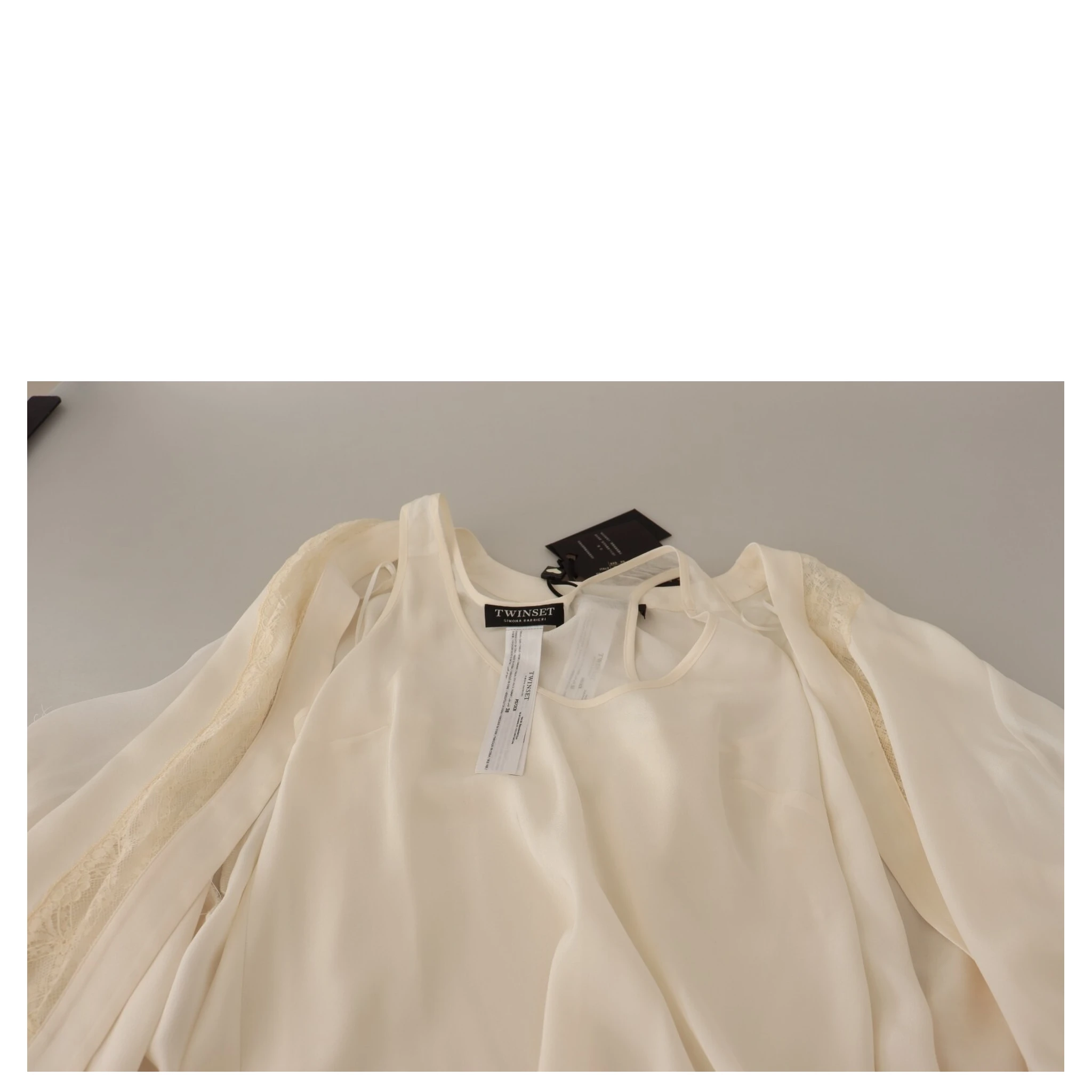 Off White Tank Lace Trim Cardigan Women Blouse Tops