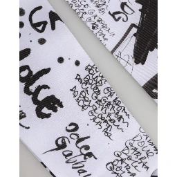 Black White DG Logo Elbow Length Mitten Gloves