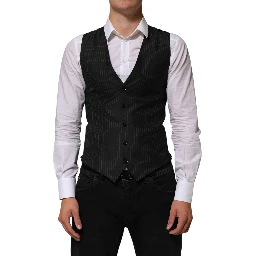 Black Wool Men Dress Formal Waistcoat Vest
