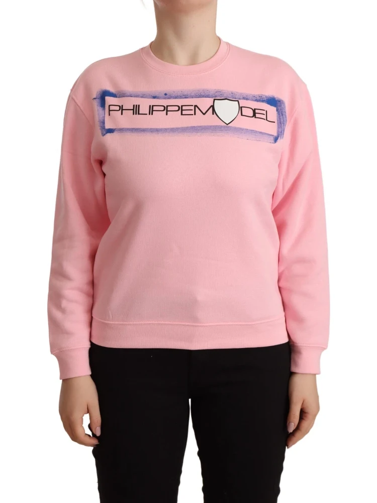 Pink Printed Long Sleeves Pullover Sweater alternative